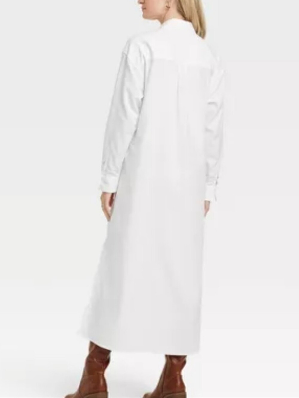 Long Sleeve Cinch Waist Maxi Shirtdress - Picture 7 of 14